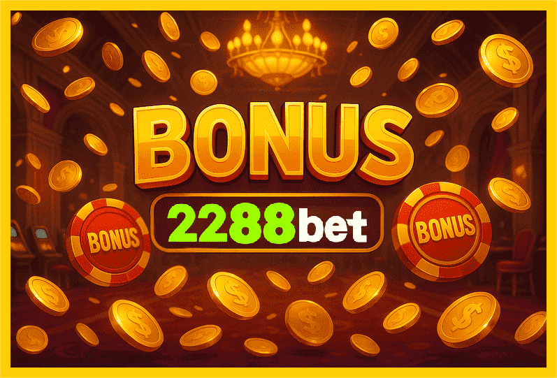 Imagem promovendo bônus 2288BET com recompensas imperdíveis.