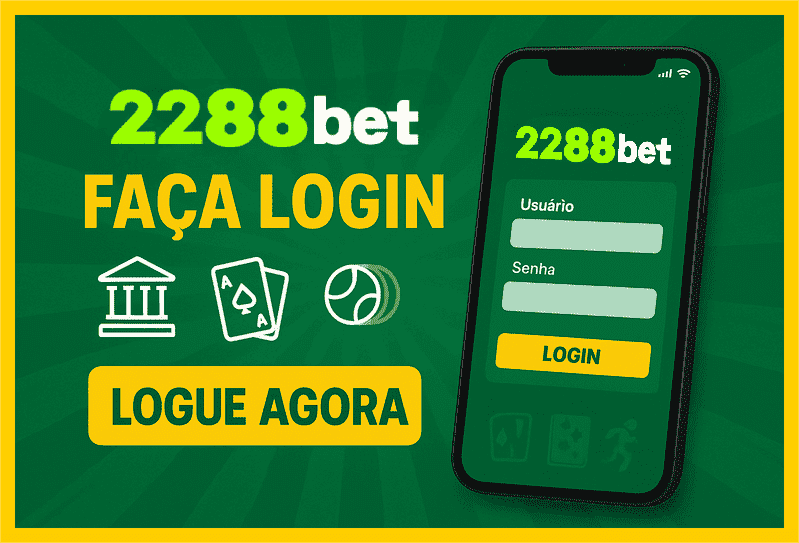 Imagem destacando login seguro na 2288BET para novos usuários